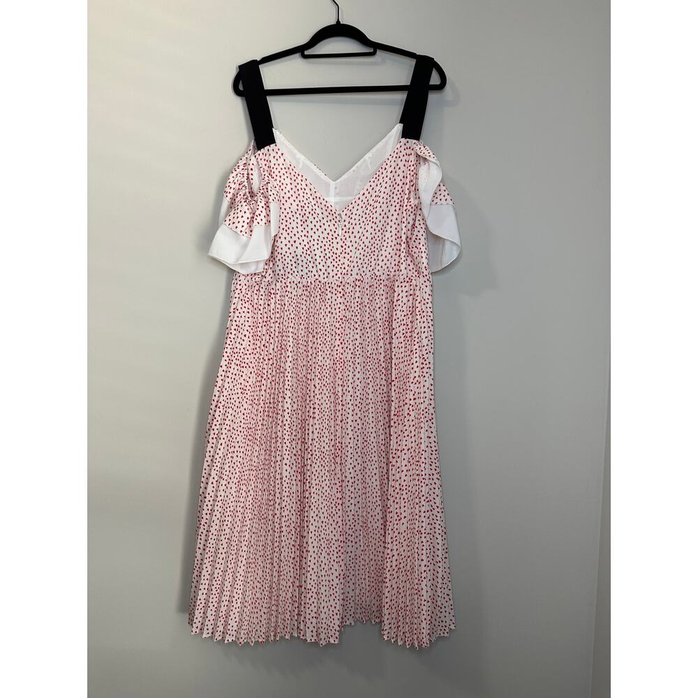 Eloquii Plus Size Red Heart Polka Dots Pleated Co… - image 3